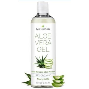 KinRose NIP Organic 100% Pure Organic Cold Pressed Unscented Aloe Vera Gel 12 oz